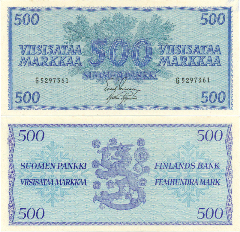 500 Markkaa 1956 G5297361 kl.8